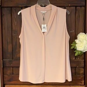 Calvin Klein Pleated V-Neck Shell